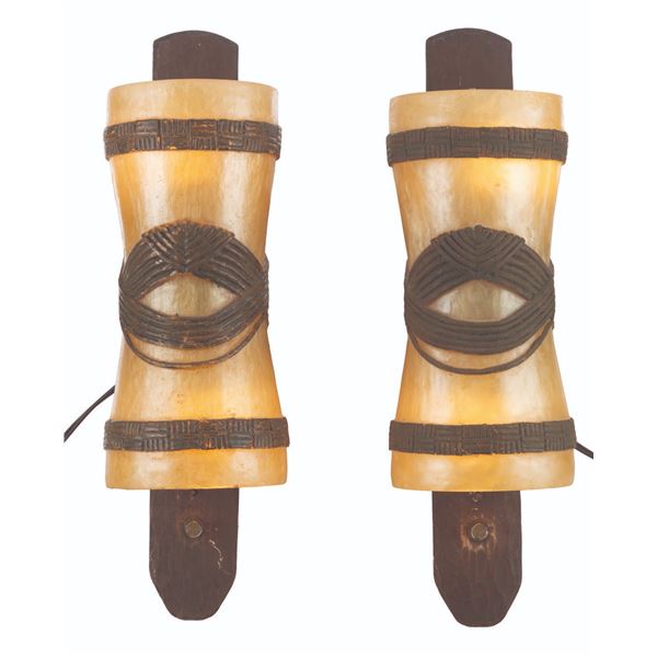A Pair of Polynesian Village Resort Sconces.