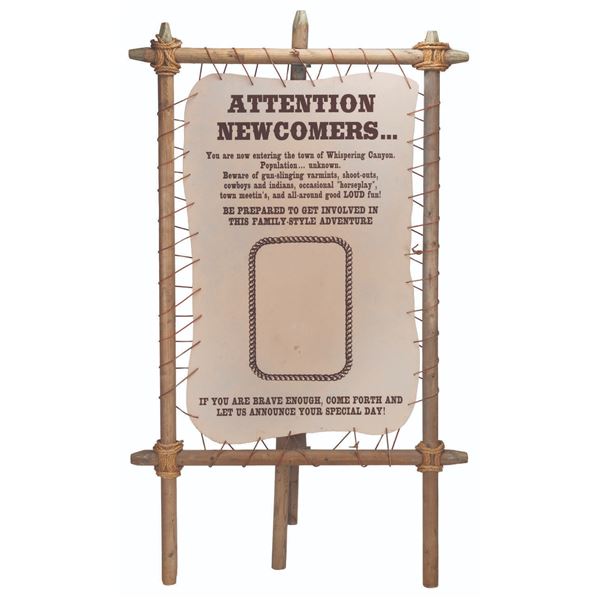 A Wilderness Lodge Whispering Canyon Welcome Sign.