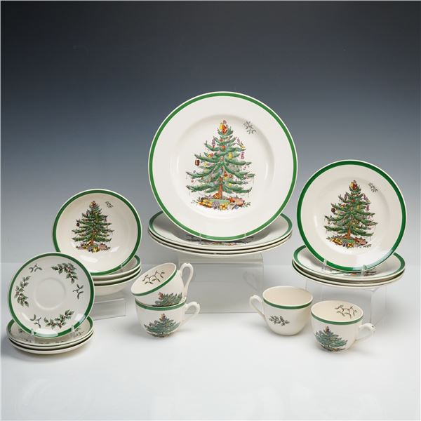 20pc Spode Christmas Tree Dinnerware Set Includes Plates Cups Saucers