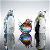 Image 1 : 3pc Hokitika Glass Studio Bird and Penguin Figurines