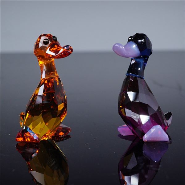 A Pair of Swarovski Lovlots City Park Lily & Luke Ducks