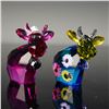 Image 1 : 2pc Swarovski Crystal Figurines, Flower Power Mo Disco Mo