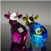 Image 2 : 2pc Swarovski Crystal Figurines, Flower Power Mo Disco Mo