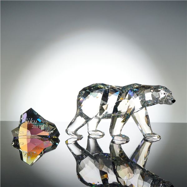 Swarovski Crystal Annual Edition Figurine, Siku Polar Bear + Plaque