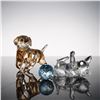 Image 1 : 2pc Swarovski Crystal Dog and Cat Figurines