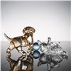 Image 2 : 2pc Swarovski Crystal Dog and Cat Figurines