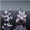 Image 2 : 2pc Swarovski Crystal Flower Figurines, Rosaline Moonlight and Primula Blue