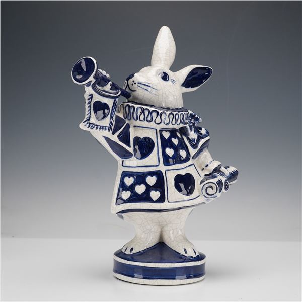 Dedham Pottery Figurine, Alice in Wonderland White Rabbit