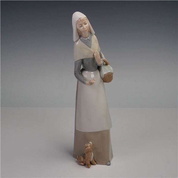 Lladro Porcelain Figurine, Shepherdess with Dog 01001034