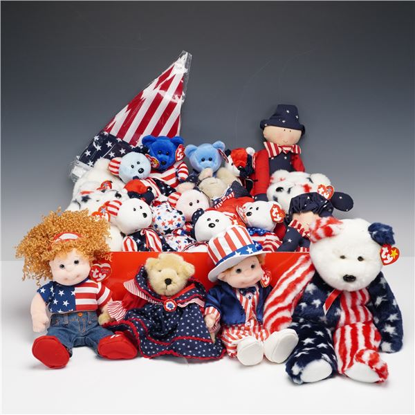 Assortment of Ty Patriotic Beanie Babies, Beanie Kids & Beanie Buddy's