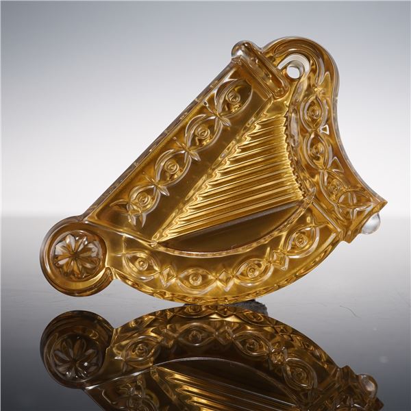 Waterford Crystal Harp Ornament with Gold Accents