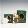 Image 4 : 2pc Waterford Holiday Heirlooms Tree Ornaments, Snowflake & Stocking