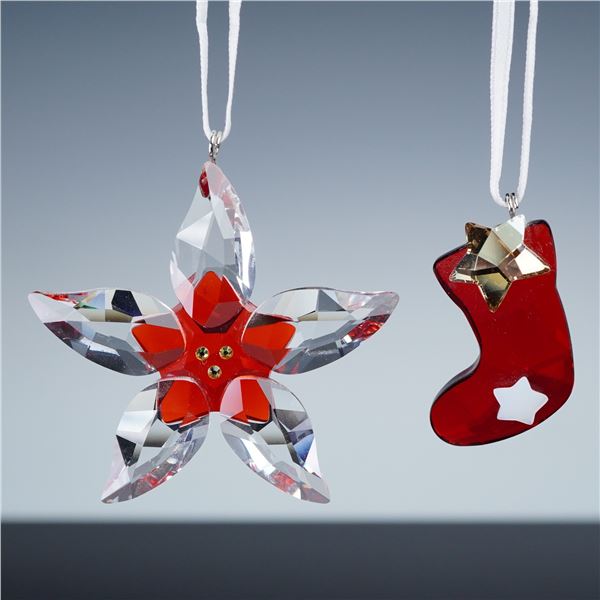 2pc Swarovski Christmas Ornaments