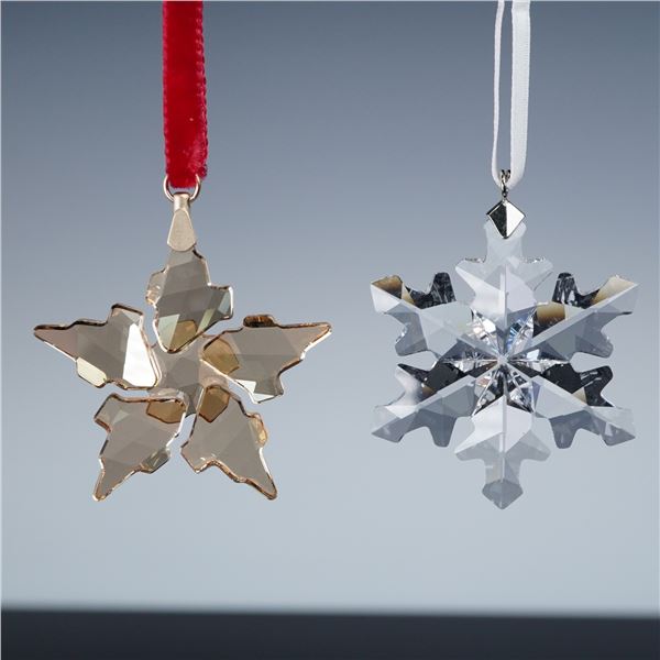 2pc Swarovski Crystal Christmas Ornaments
