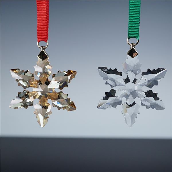 2pc Swarovski Crystal Christmas Snowflake Ornaments