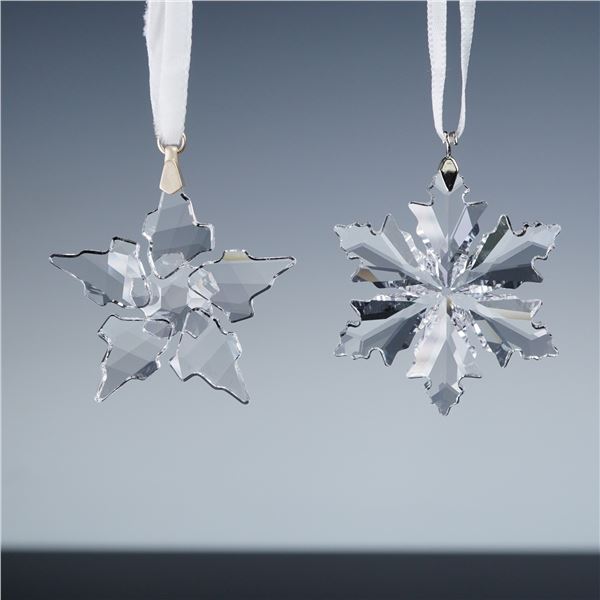 2pc Swarovski Crystal Christmas Snowflake Ornaments