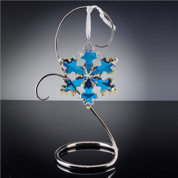 2pc Swarovski Crystal Tree Ornament and Stand, 25th Anniversary Ornament