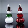 Image 1 : 2pc Swarovski Crystal Tree Ornaments, Santa Claus & Snowman