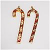 Image 1 : 2pc Wallace Silversmith Teddy and Chime Candy Cane Ornaments