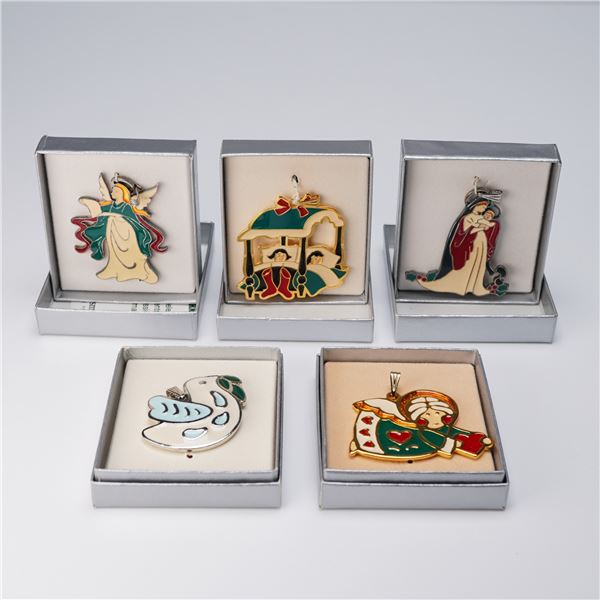 5pc Wallace Silversmiths Christmas Cookie Ornaments