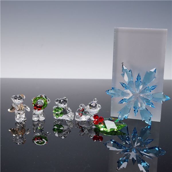 6pc Swarovski Crystal Figurines, Bears and Christmas