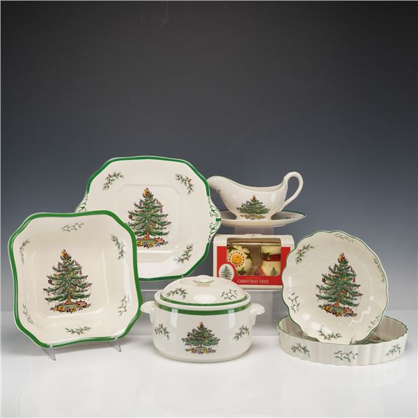 7pc Spode Earthenware Serving Collection, Christmas Tree