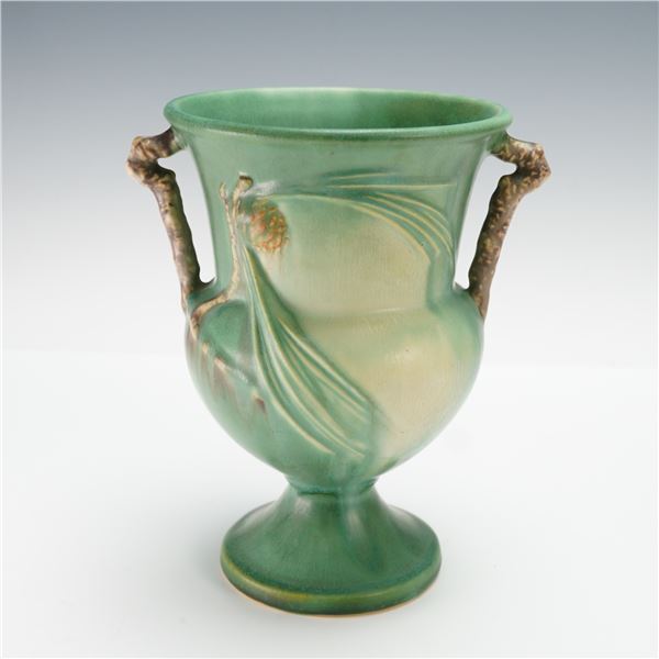 Roseville Pottery Double Handled Vase, Pinecone