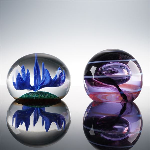2pc Art Glass Paperweights