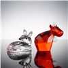 Image 1 : 2pc Swarovski Crystal Figurines, Roe Deer Fawn and Soccer Mo