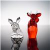 Image 2 : 2pc Swarovski Crystal Figurines, Roe Deer Fawn and Soccer Mo