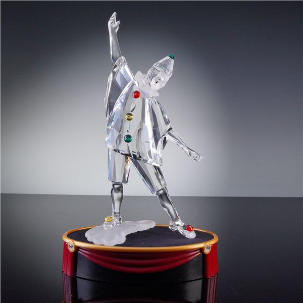 Swarovski Crystal Figurine, Pierrot Clown with Base