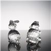 Image 2 : 2pc Swarovski Crystal Figurines, Baby Beaver Lying & Mini Rabbit Sitting