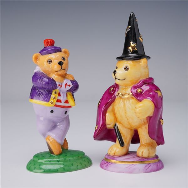 2pc Halcyon Days Teddy Bear Figurines, Sailor and Wizard