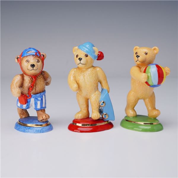 3pc Halcyon Days Playtime Teddy Bear Figurines