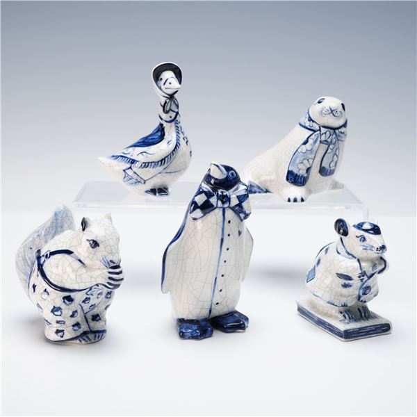 5pc The Potting Shed Dedham Pottery Animal Figurines