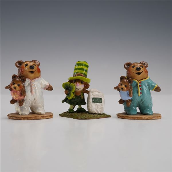 3pc Wee Forest Folk Figurines, Nightie Bears & Ireland Bound