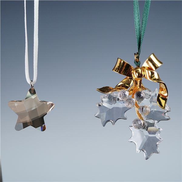 2pc Swarovski Christmas Ornaments