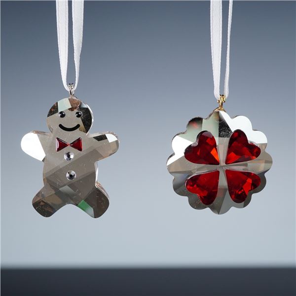 2pc Swarovski Crystal Christmas Ornaments