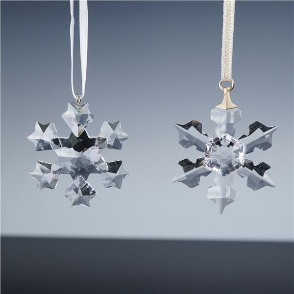 2pc Swarovski Crystal Christmas Snowflake Ornaments