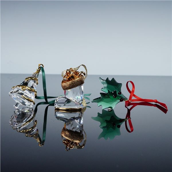 3pc Swarovski Crystal Christmas Ornaments