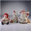 Image 1 : 3pc Lenox Tree Ornaments, Christmas Tree, Raggedy Ann, & Believe Santa