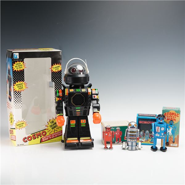 4pc In Time and Schylling Toy Robots and Ornament