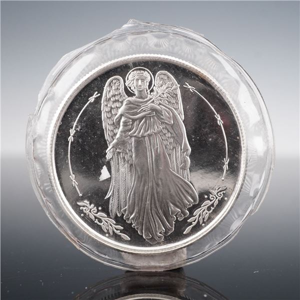 1996 Fine Silver Christmas Angel Round