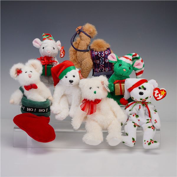 7pc Ty Beanie Babies Plush Stuffed Animals, Christmas Collection