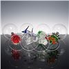 Image 7 : 4pc Yurana Design Handmade Glass Figural Goblets, Holiday Motif