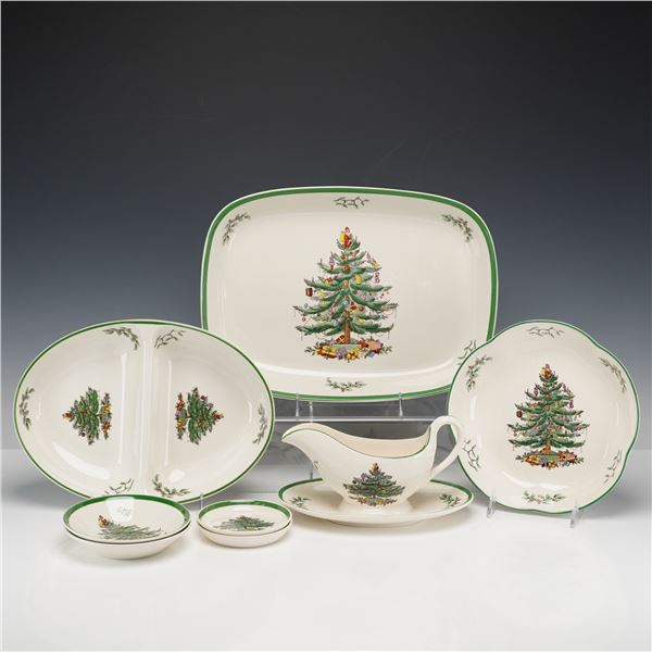 8pc Spode Porcelain Serveware Set, Christmas Tree