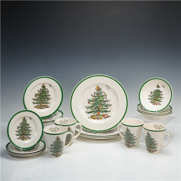 20pc Spode Christmas Tree Dinnerware Set- Service for 4