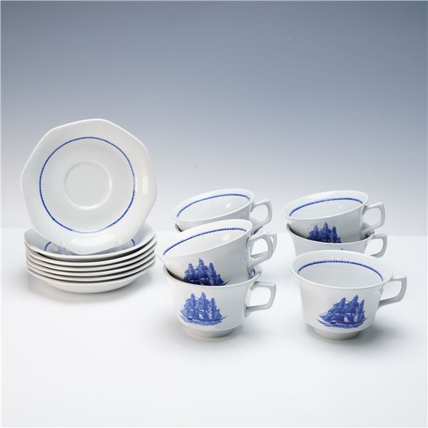 14pc Wedgwood American Clipper Teacups and Saucers
