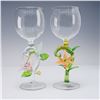 Image 1 : 2pc Yurana Design Wine Glasses, Lilys and Hummingbirds