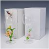 Image 6 : 2pc Yurana Design Wine Glasses, Lilys and Hummingbirds